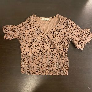 Womens Abercrombie & Fitch printed short sleeve blouse, size medium